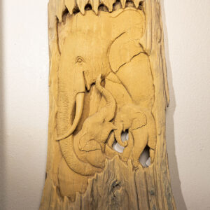 WALL ELEPHANT CARVED WOOD (C1013)