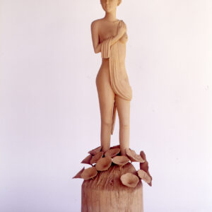 Standing lady carved wood (C2017)