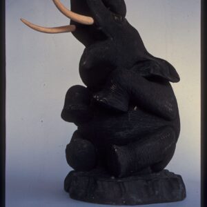 Elephant Carved Wood Sitting (C2019)