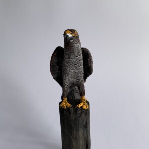 Sawdust Bird on wood (Small/Red) (C4009_2)