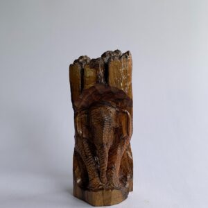Elephant head carved wood (C4017)
