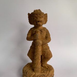 Wooden Hanuman holding big bat hand craved (C4025)