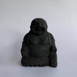 Laughing  Buddha Statue wood carved (burnt) (C4028)