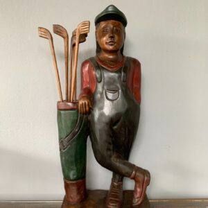 Golf man in overalls craved wood (C4030)