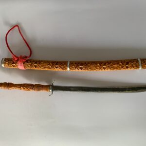 Thai sword with Art Carved Wood Scabbard (C4041)