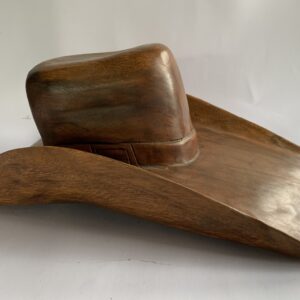 Cowboy hat carved wood (C4057)