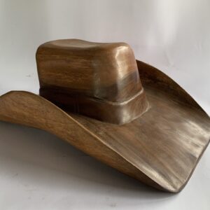 Cowboy hat carved wood (C4058)