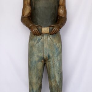 Life-size Pig man carved wood (C4067)