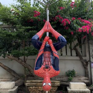Resin life-size Spider-man with metal stand (C4092)