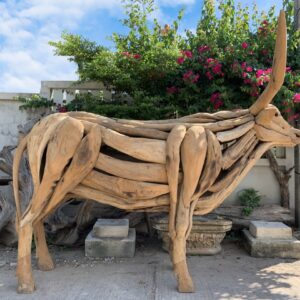 Life-size Water Buffalo driftwood sculpture (C4112)