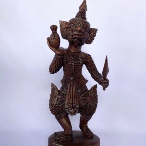 Thai Giant Vessavana carved wood sculpture (C4122_01)