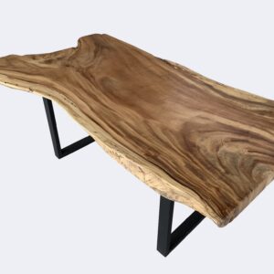 Live edge Acacia wood dining table with frame metal legs (C4160)