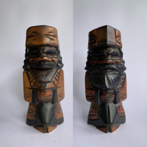 Pair Vintage Japanese Ainu Nipopo Kokeshi dolls (colored) (C4033 & C4034)