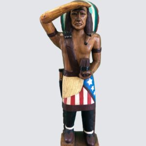 INDIAN MAN CARVED WOOD DECORATION 70" (C3NO62)