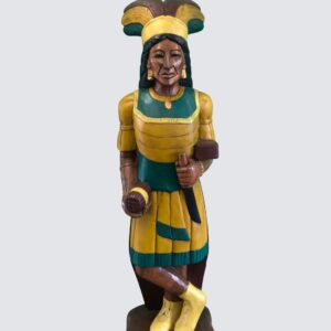 INDIAN WOMAN CARVED WOOD DECORATION 70" (C3NO68)