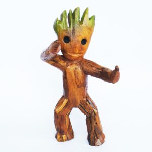 Baby groot Driftwood sculpture with painted (C5018)