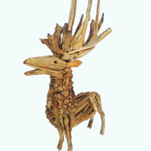 Deer driftwood sculpture with lacquered (C5020)