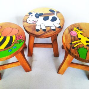 Kid stool painted animal design (C5030)