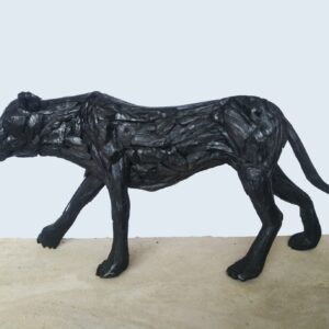 Black jaguar driftwood sculpture (C5034)