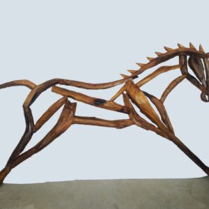 Large Small Horse wall hanging driftwood sculpture with lacquered (C5037)