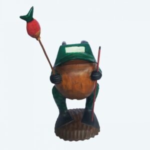 Scuba diving frog carving painted  20" (C5052)