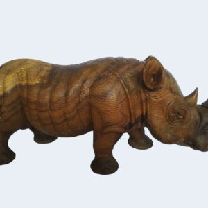 Rhinoceros wood carving lacquered (C5053)