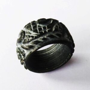 Black jade band ring carving (C5112)